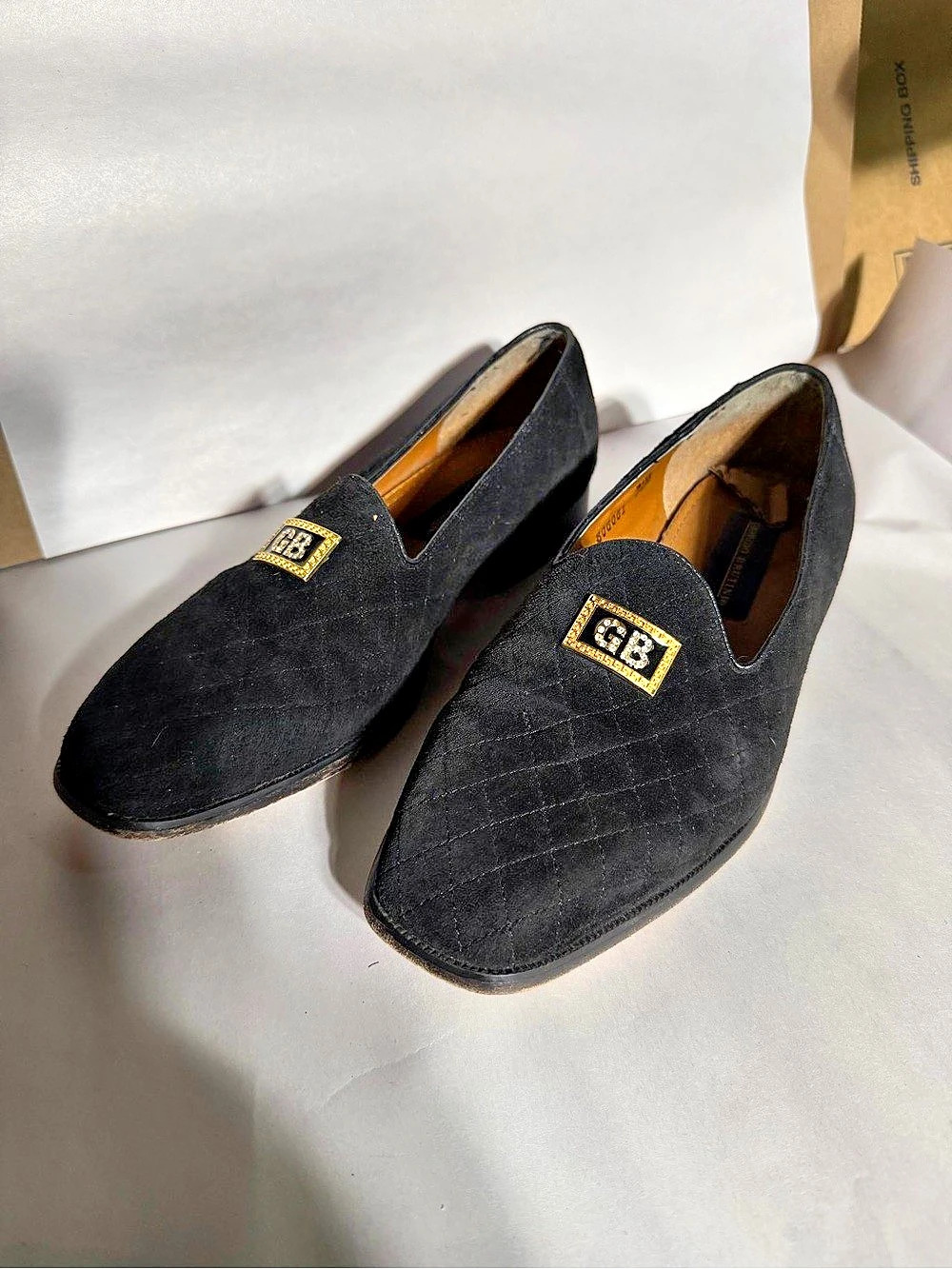 Giorgio Brutini Quilted Suede Men’s Dress Loafers Size 7.5